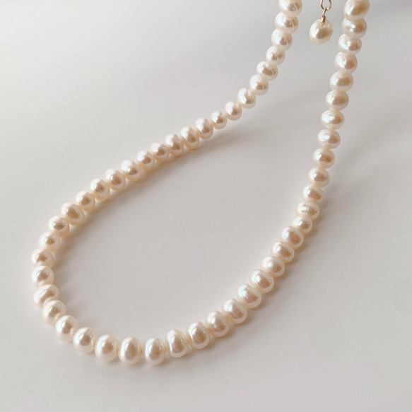 長く使える 高品質 淡水本真珠AAAネックレス/ピアスset 入学式 フォーマル テリ艶 14kgf 6月誕生石 2枚目の画像