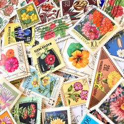 ＊。外国切手 美しい花と植物 .。＊ 15枚アソートセット（レジン封入素材、コラージュやラッピング等にも） 8枚目の画像