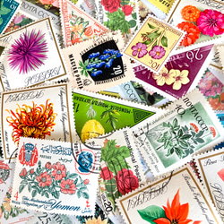 ＊。海外の美しい花の切手 .。＊ 15枚アソートセット（レジン封入素材、コラージュやラッピング等にも） 3枚目の画像