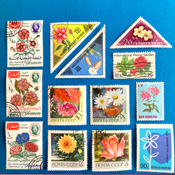 ＊。海外の美しい花の切手 .。＊ 15枚アソートセット（レジン封入素材、コラージュやラッピング等にも） 6枚目の画像
