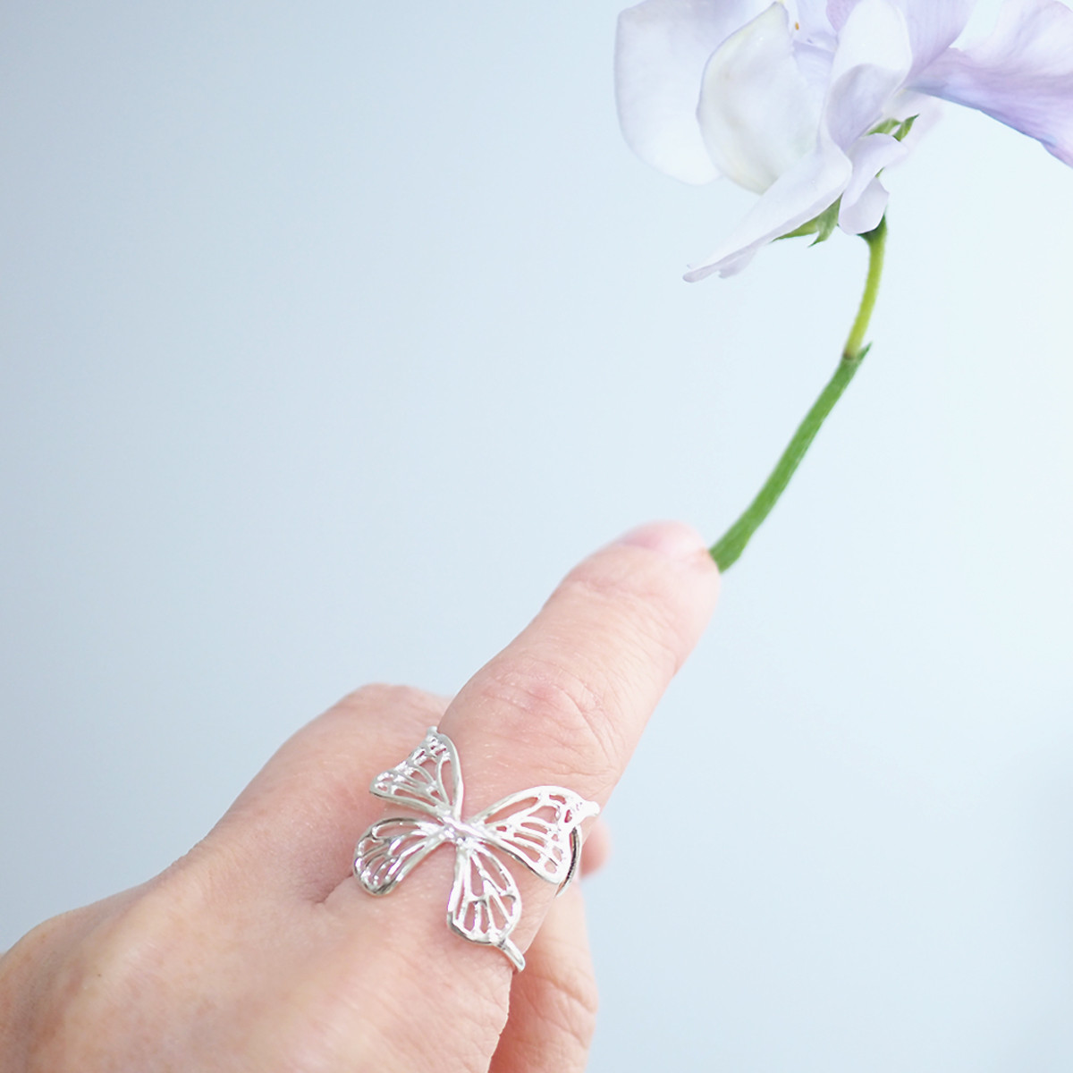 Fairy Butterfly Ring *〜蝶のフリーサイズリング〜* (silver)