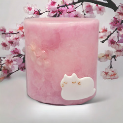 ねこねこランタン（pink）春　送別　桜　ギフト　雑貨　引出物　ヨガ　ウェルカムスペース　ランタンキャンドル　置物 3枚目の画像