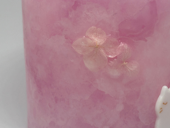 ねこねこランタン（pink）春　送別　桜　ギフト　雑貨　引出物　ヨガ　ウェルカムスペース　ランタンキャンドル　置物 4枚目の画像