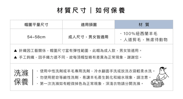 彩織羊毛｜小山帽_夜藍 第5張的照片