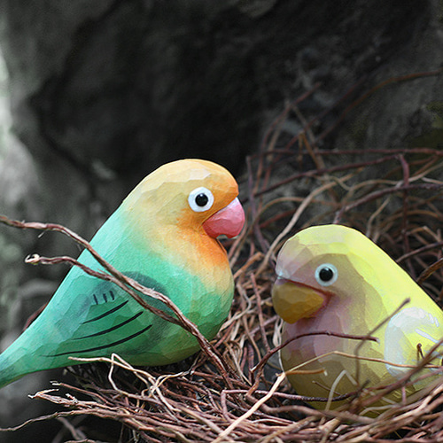 希少品）FLAVIAカラフルな鳥の置物 Amazon.co.jp: TALKLEK 手彫り 木製