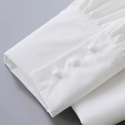 七分袖白シャツ女2024デザイン感バブル袖 2枚目の画像