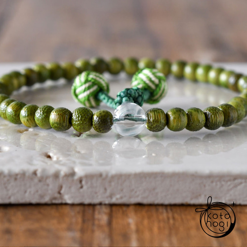 竹 木玉 水晶 数珠 念珠 略式数珠 一連 一重 お守り ブレスレット 神具