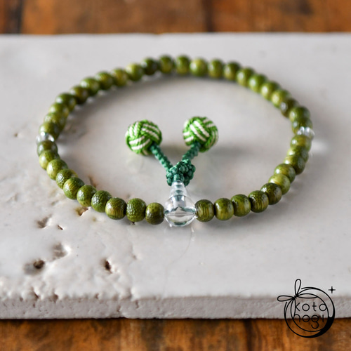 竹 木玉 水晶 数珠 念珠 略式数珠 一連 一重 お守り ブレスレット 神具