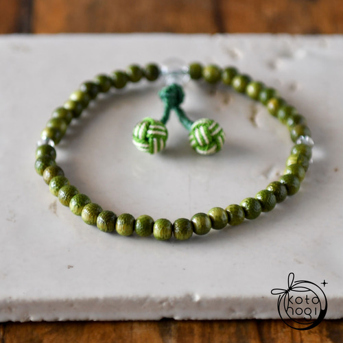 竹 木玉 水晶 数珠 念珠 略式数珠 一連 一重 お守り ブレスレット 神具