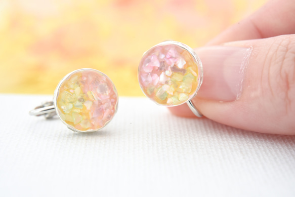 【3月限定】油菜花與櫻花：耳環/耳環【客製化】 第4張的照片