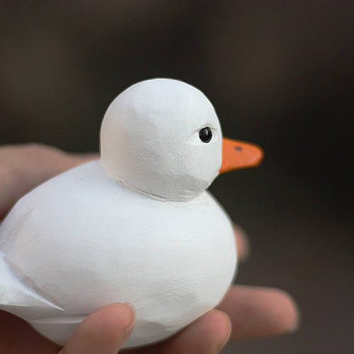 萌える！ 丸々としたアヒルちゃん 木彫りの アヒルちゃん 置物 ギフト