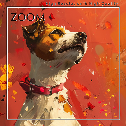 犬花爛漫 - ジャックラッセルテリア犬 No.3】モダンアートポスター 犬