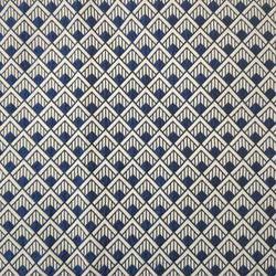 ブルー　ホワイト　幾何学柄　レトロ　和風　四角　生地 4枚目の画像
