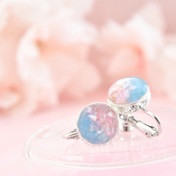 【3月限定】藍天櫻花：耳環/耳環【訂製】 第2張的照片