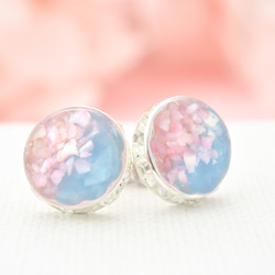 【3月限定】藍天櫻花：耳環/耳環【訂製】 第1張的照片