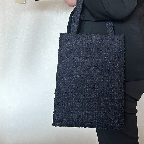 ツイードのフォーマルサブバッグ マチなし/サブバッグ/セレモニー