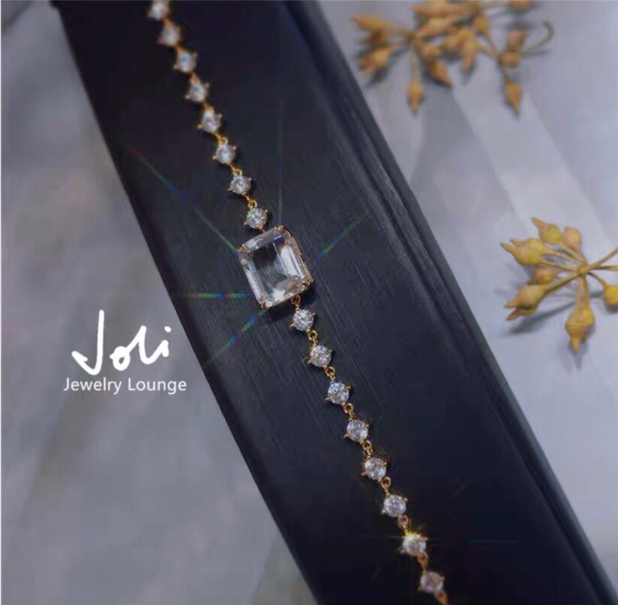 【光】天然ホワイトクリスタル エメラルドカット キラキラ レトロ 白水晶 ブレスレット 12,993円