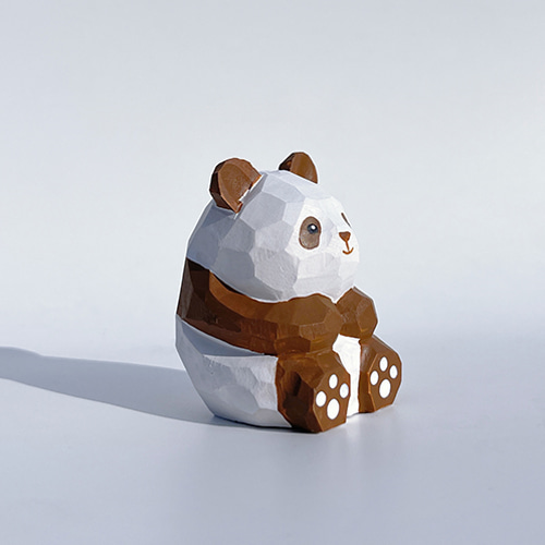 茶色のパンダ 木彫りのパンダ 置物 ギフト プレゼント ギフト