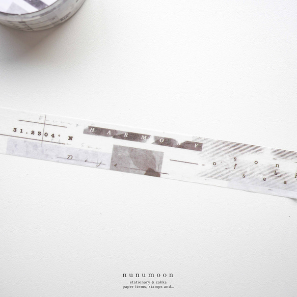 nunumoon original　コラージュ風　マスキングテープ　grayish sea　11052 2枚目の画像