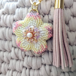 ☆ミリミリ☆ハンドメイドビーズ刺繍バッグチャーム…CCマーク×2 8535369954c09cc55b03bcea22f4e6