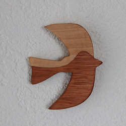 鳥木製モビール（ツートンカラー） 3枚目の画像