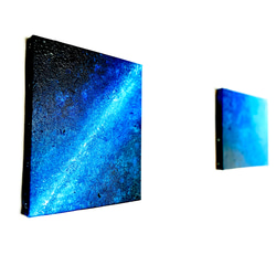 【零105】絵画  宇宙 青 空 海  抽象画 原画  インテリア 3枚目の画像