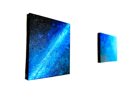 【零105】絵画  宇宙 青 空 海  抽象画 原画  インテリア 3枚目の画像