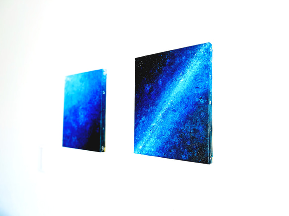 【零105】絵画  宇宙 青 空 海  抽象画 原画  インテリア 2枚目の画像