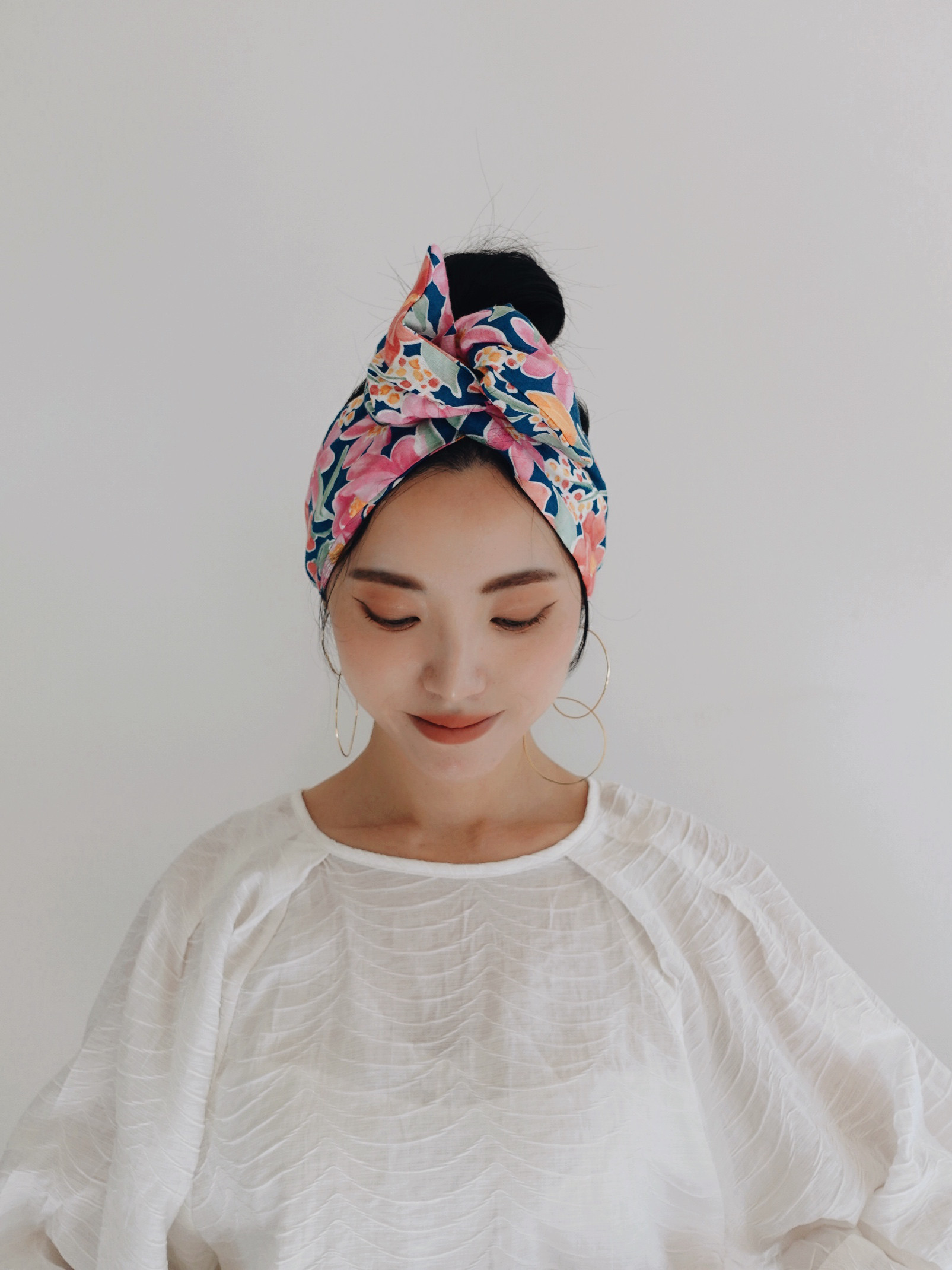 SALEqppA®︎国産ブルーミングリネン｜ 花柄着せ替えターバン 4,455円
