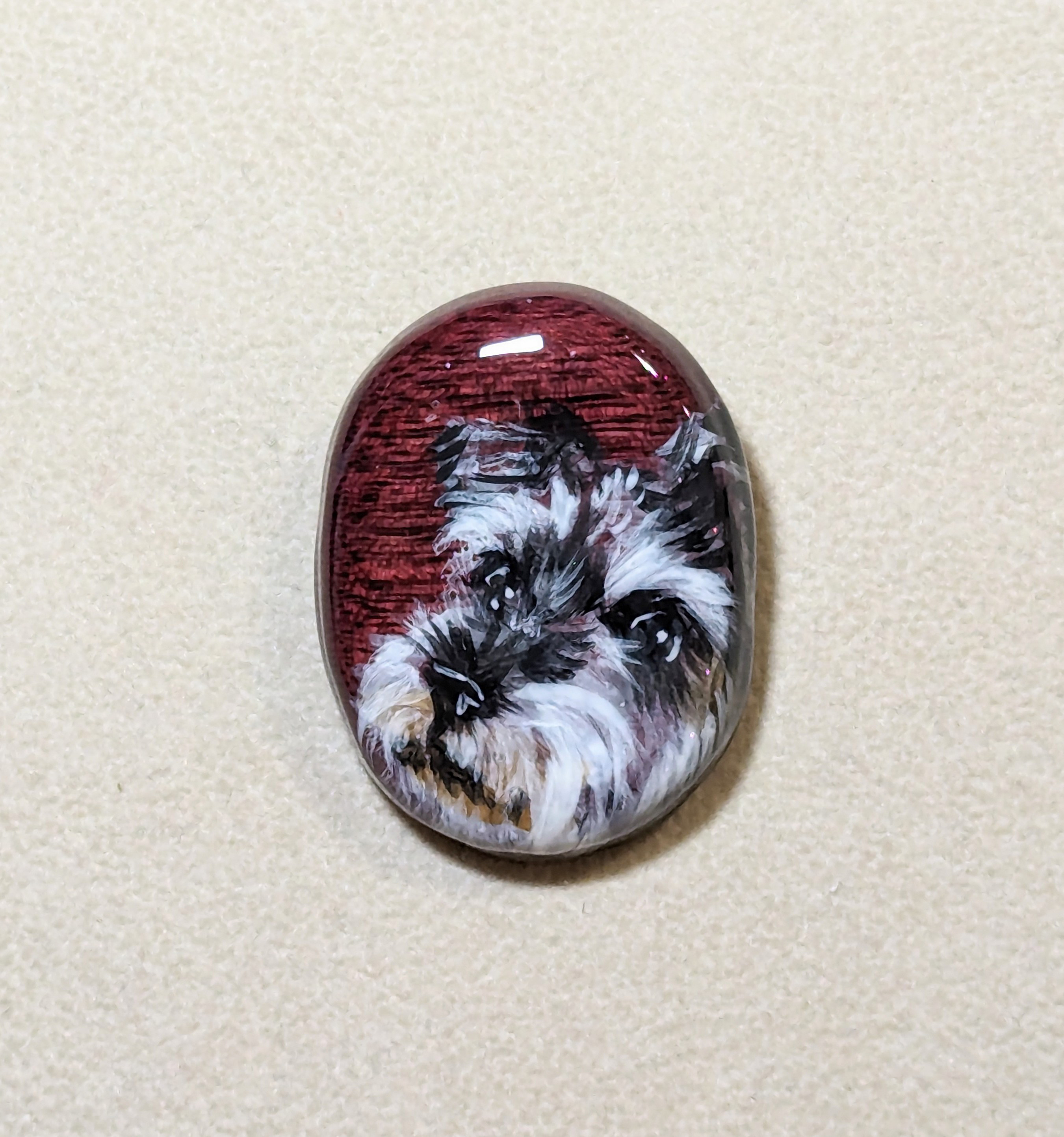 木製　手描き　ブローチ　(　シュナウザー　)