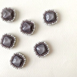 【SALE❤️】水面カボションイヤリング(グレー) 6枚目の画像