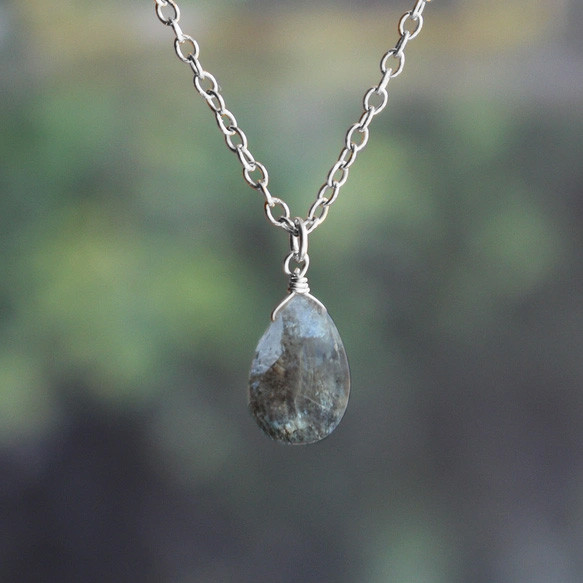 ✨3月誕生石✨ モスアクアマリン＜プレーン＞のネックレス（SV925） 2枚目の画像
