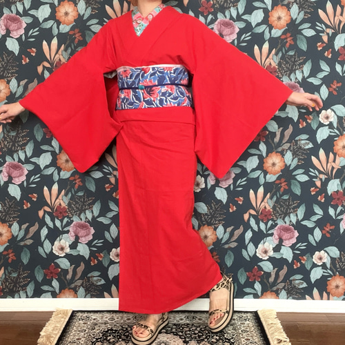 さらっと軽やか綿麻無地浴衣/トマトレッド 浴衣 花鹿 kajika 通販