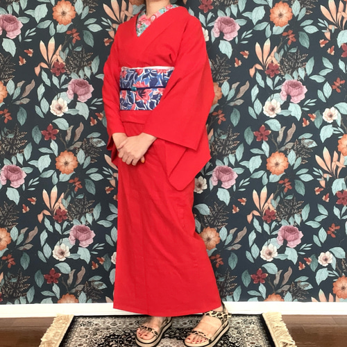 さらっと軽やか綿麻無地浴衣/トマトレッド 浴衣 花鹿 kajika 通販