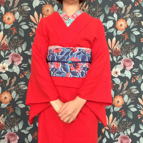 さらっと軽やか綿麻無地浴衣/トマトレッド 浴衣 花鹿 kajika 通販