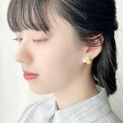 triple glass earrings -mimosa- 2枚目の画像