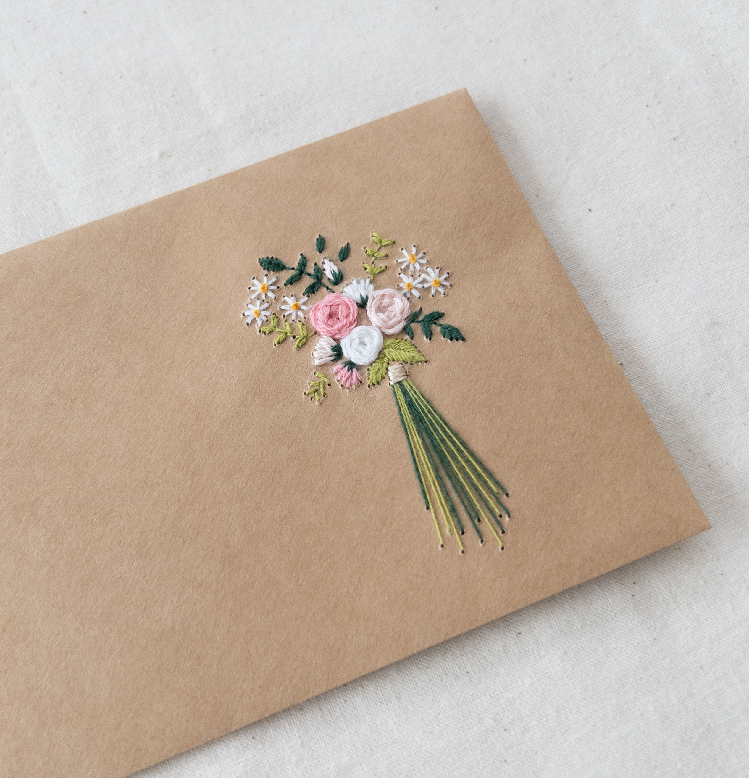 花束のレターセット／刺繍 レターセット 紙刺繍作家 wakako 通販