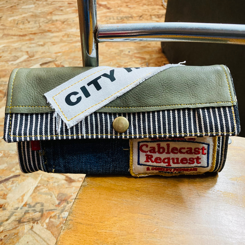 ヒッコリー長財布 デニムリメイク ハンドメイド 長財布 M.MARI 通販  