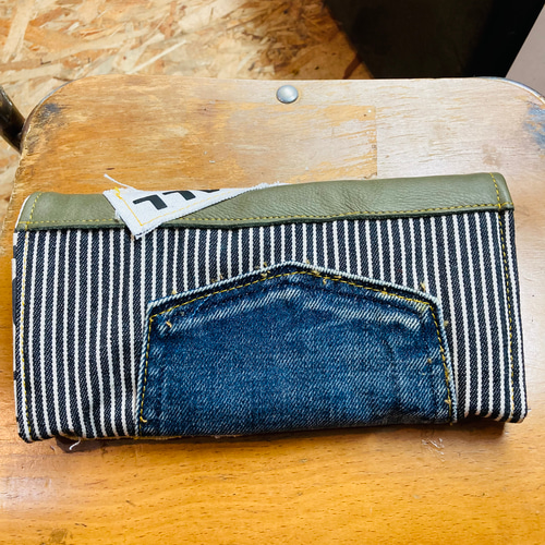 デニムリメイク【長財布】お財布バッグ ハンドメイド ハンドメイド＊長財布＊ショルダーバッグ＊デニムリメイク