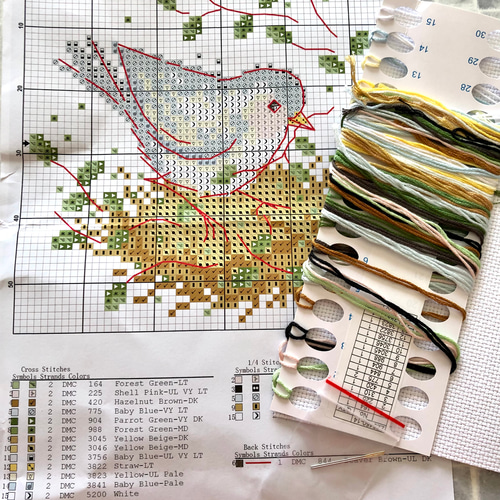 クロスステッチ刺繍キット 鳥の巣 キット w_moon 通販 17356718