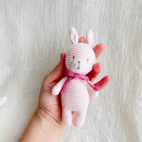 肌に優しいコットン100% 赤ちゃんのためのあみぐるみラトル⚘ねこ 出産