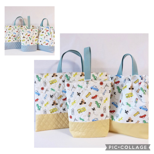 レッツゴー！！ レッスンバッグ 上履き入れ お着替え袋 3点セット