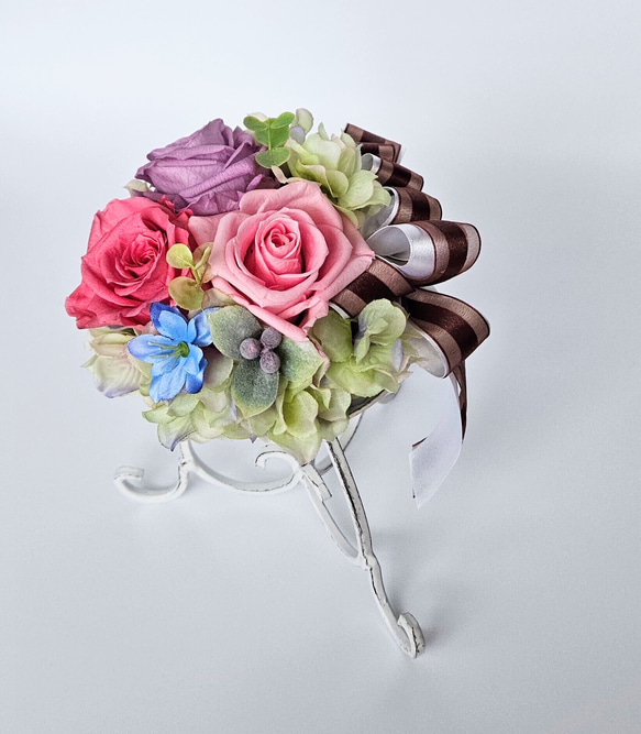 アイアンスタンドのプリザーブドフラワー アイアンスタンドのちょっと