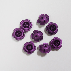8㎜マットアルミ薔薇　花びら5枚　紫色30個（263）※注意事項あり 2枚目の画像
