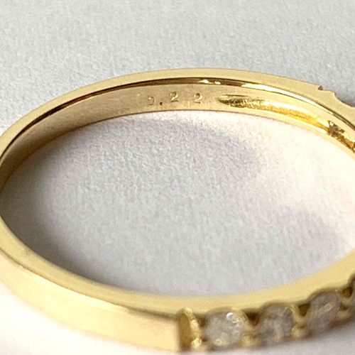 地金＊18金【ハーフエタニティリング 天然ダイヤモンド0.22ct】9