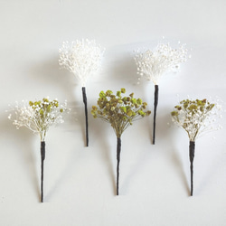 かすみ草 髪飾り 緑 成人式 ブリザードフラワー ドライフラワー の 髪