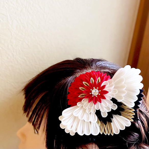 つまみ細工　婚礼用髪飾り「祝い鶴」～こもれ陽オリジナルデザイン～　結婚式 4枚目の画像