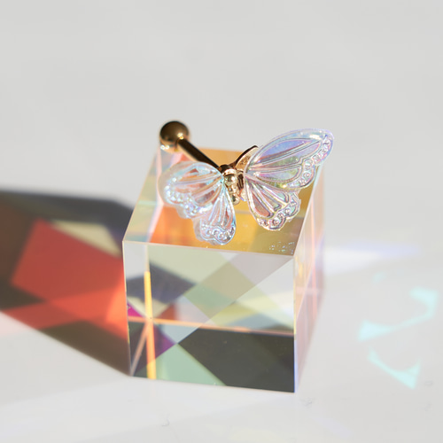 再販]オーロラ蝶のボディピアス [ゲージとシャフトを選べる