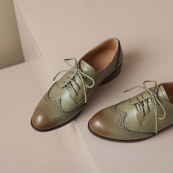 本革 オックスフォードシューズ レディース靴 靴 スニーカー  22～25サイズ３色H-870 18枚目の画像