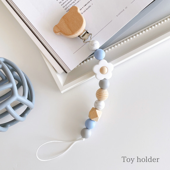 くまさんのトイホルダー/シューズクリップ/ブランケットクリップ/マグホルダー 3枚目の画像